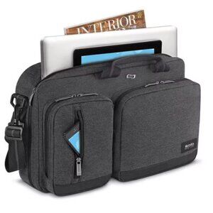 Solo New York Duane 16" Hybrid Laptop Bag - Gray backpack school bag